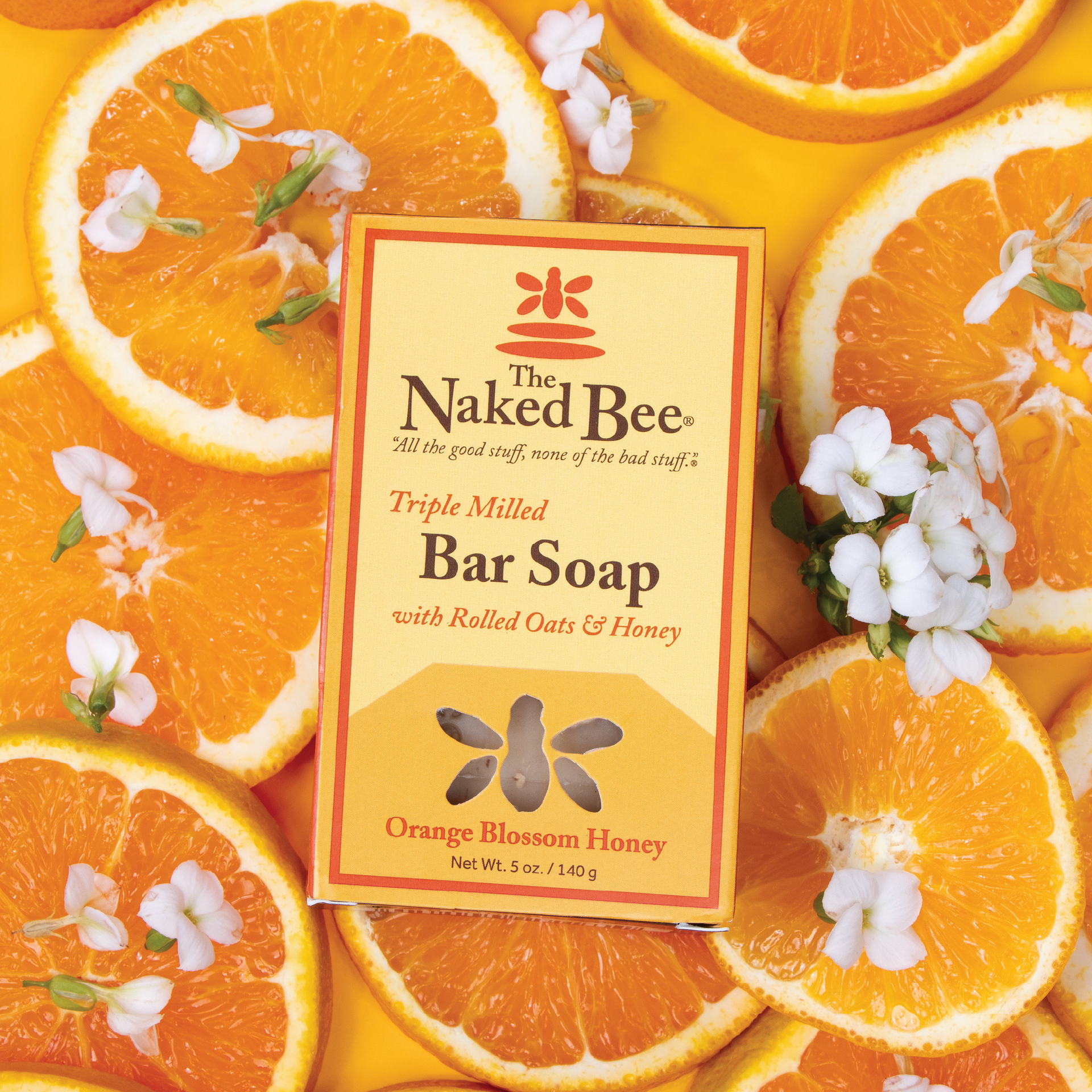 5 oz. Orange Blossom Honey Triple Milled Bar Soap - The Naked Bee
