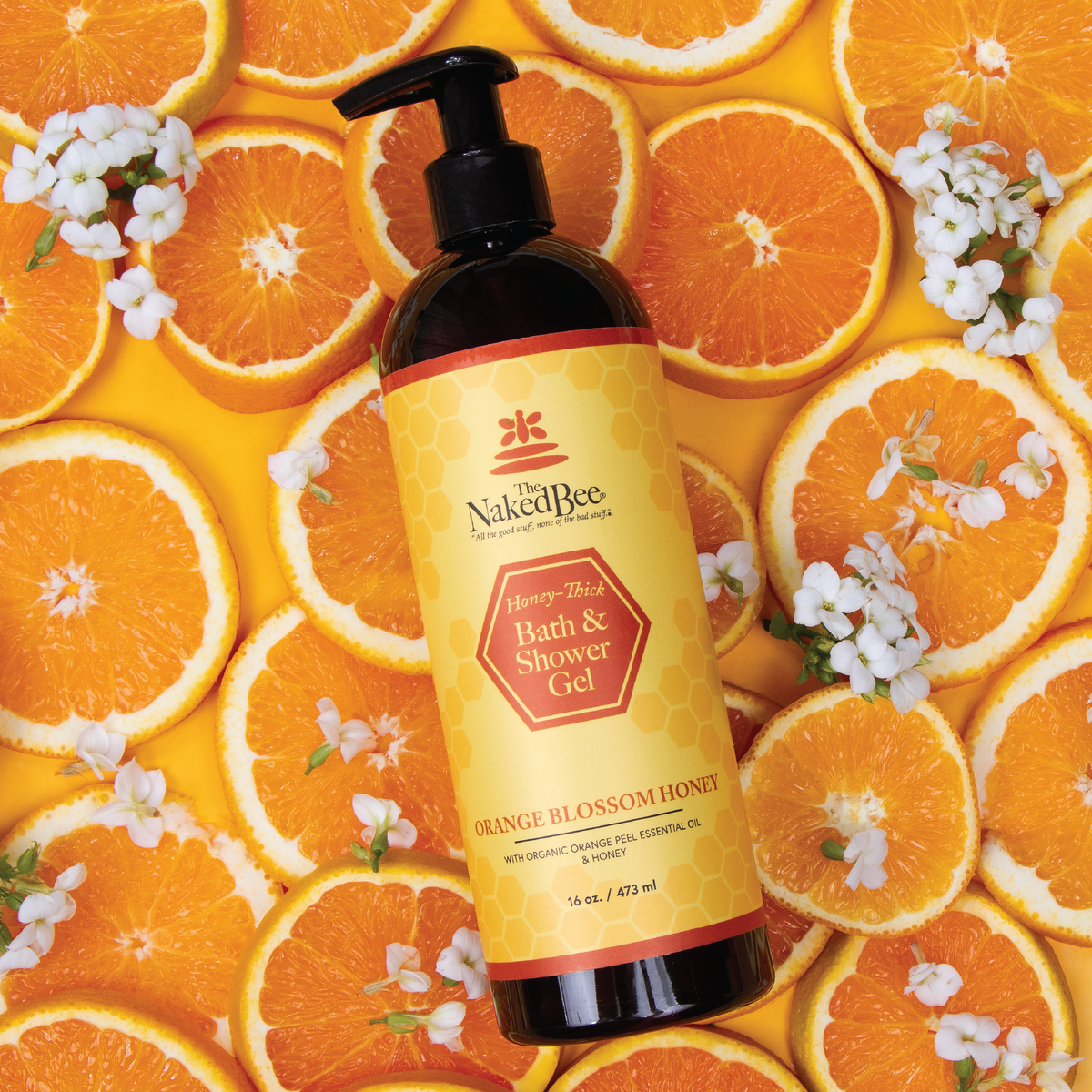 16 oz. Orange Blossom Honey Bath & Shower Gel - The Naked Bee