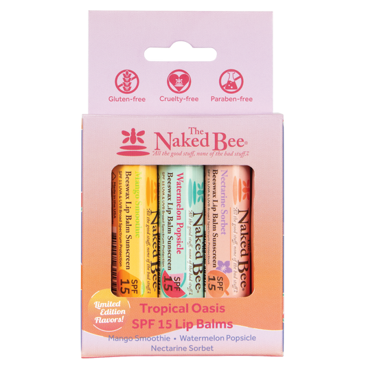 Tropical Oasis SPF 15 Lip Balm Trio - The Naked Bee