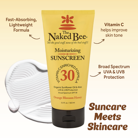 5.5 oz. Orange Blossom Honey SPF 30 Moisturizing Sunscreen - The Naked Bee