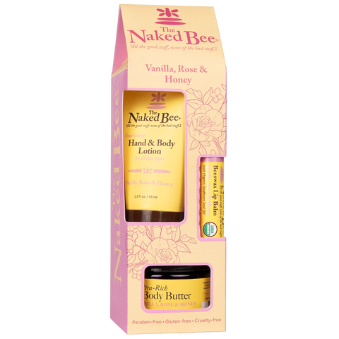 Contemporary Vanilla, Rose & Honey Gift Collection - The Naked Bee