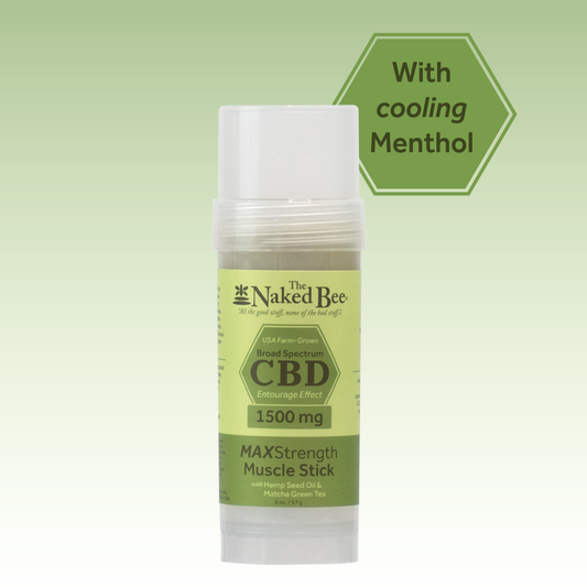 2 oz. 1500 mg Broad Spectrum CBD MAXStrength Muscle Stick - The Naked Bee