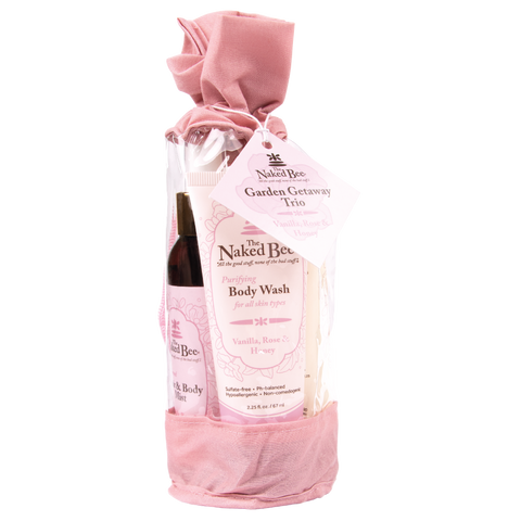Vanilla, Rose & Honey Garden Getaway Trio - The Naked Bee