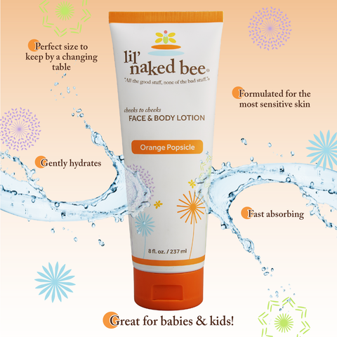 8 oz. Orange Popsicle Cheeks to Cheeks Face & Body Lotion - The Naked Bee