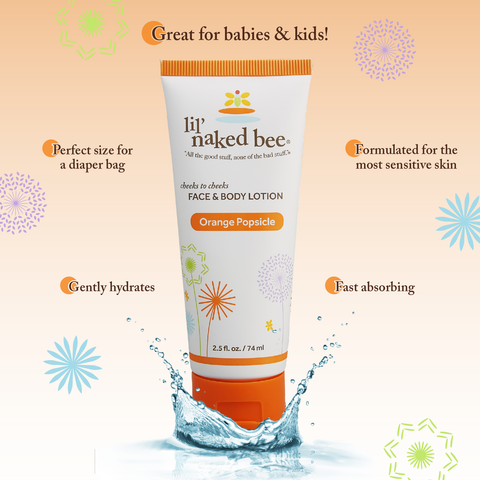 2.5 oz. Orange Popsicle Cheeks to Cheeks Face & Body Lotion - The Naked Bee