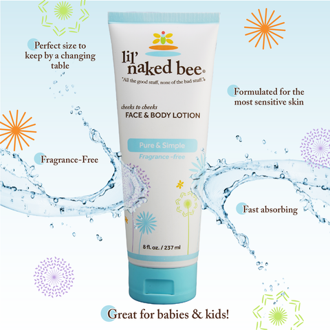 8 oz. Pure & Simple Cheeks to Cheeks Face & Body Lotion - The Naked Bee