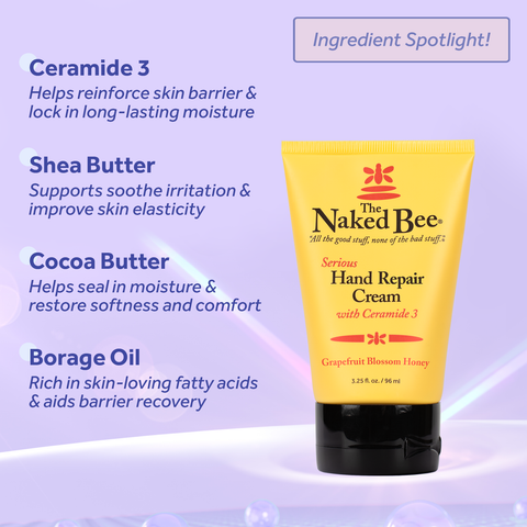 3.25 oz. Grapefruit Blossom Honey Serious Hand Repair Cream - The Naked Bee