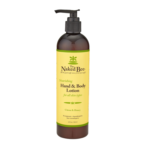 12 oz. Citron & Honey Hand & Body Lotion - The Naked Bee