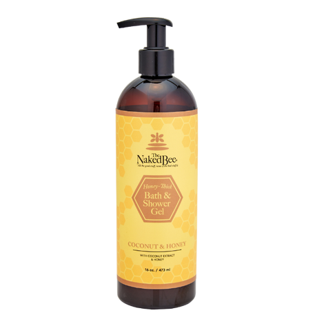 16 oz. Coconut & Honey Bath & Shower Gel - The Naked Bee