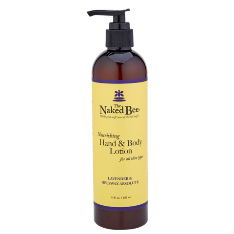 12 oz. Lavender & Beeswax Absolute Hand & Body Lotion - The Naked Bee